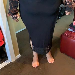 Black skirt with lace detail 3x NWOT